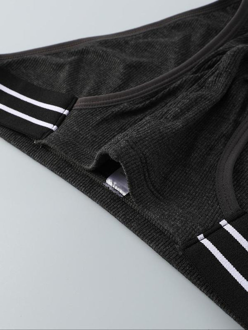 Men'S Striped Tape Boxer Brief, Casual Comfy Breathable Underwear for Daily Wear, Men'S Underwear for All Seasons, Men'S Briefs, Masculine Undergarments