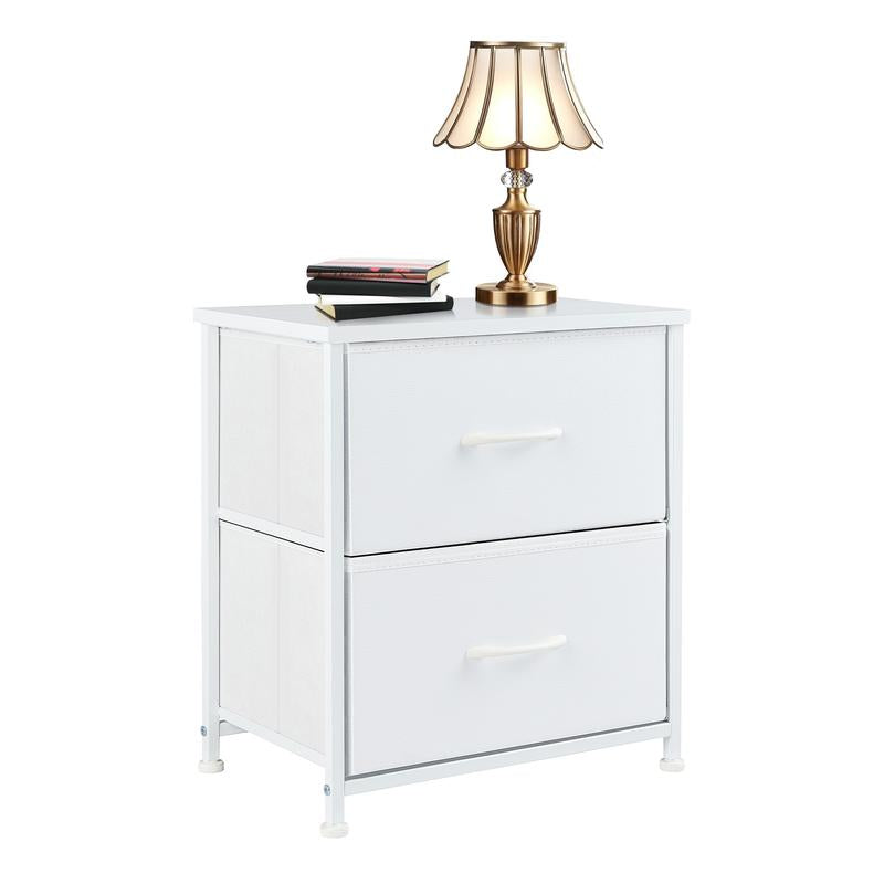 Nightstand with 2 Fabric Drawers, Small Dresser, Side Table, End Table, Bedside Table, Night Stands, Small Nightstand, Bedroom