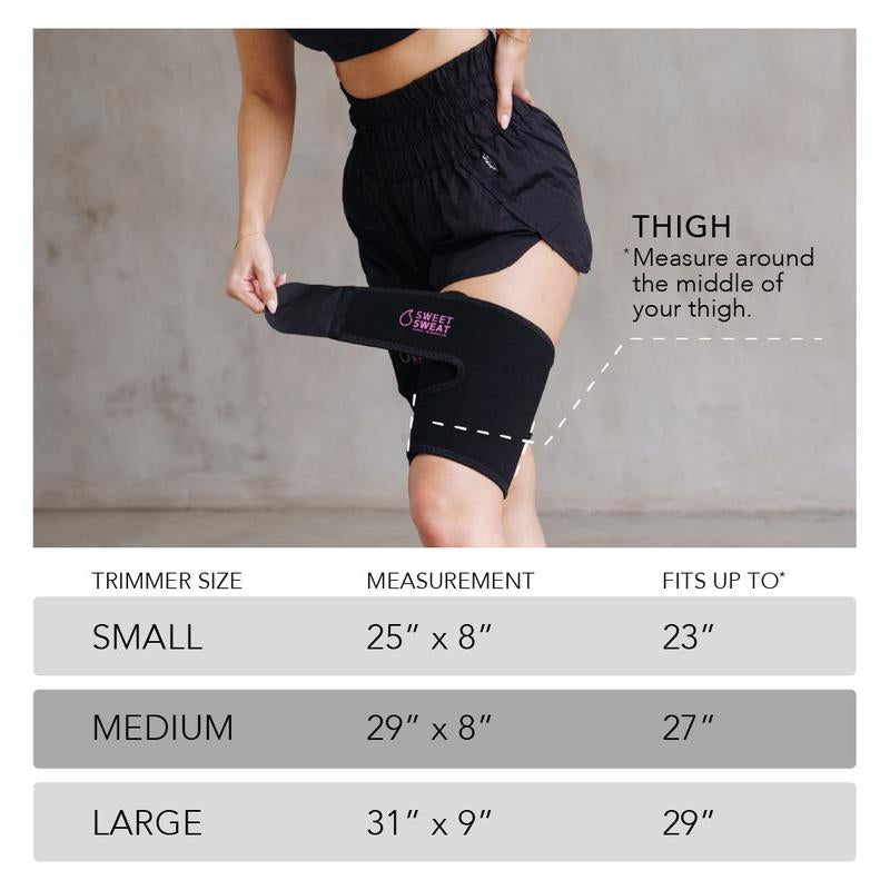 Sweet Sweat Thigh Trimmers for Men & Women by Sports Research | Increases Sweat & Activity to the Thighs during Exercise (Pink Logo, Medium)