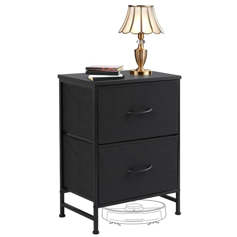 Nightstand with 2 Fabric Drawers, Small Dresser, Side Table, End Table, Bedside Table, Night Stands, Small Nightstand, Bedroom