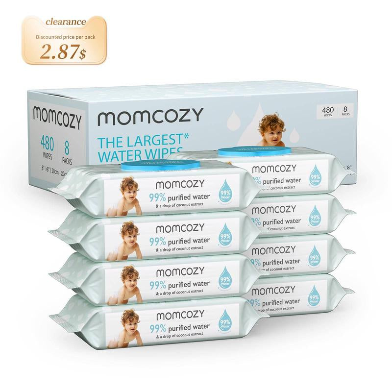 Baby Wipes, Clearance, Momcozy Wipes - Oversized, Cleansing and Moisturizing Children'S Wipes, Baby Products, Products for Girls and Boys, Unscented Baby Wipes, Portable Maternal and Child Gifts, Safe Baby Wipes, Limited Time Clearance