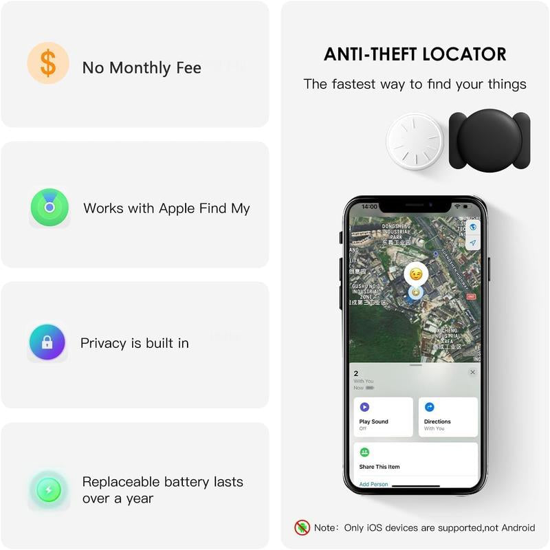 GPS Tracker for Car,Mini Trackers Device with Weatherproof Magnetic Case-No Monthly Fee-Best Hidden GPS Trackers,Anti-Lost Device,Works with Apple Find My