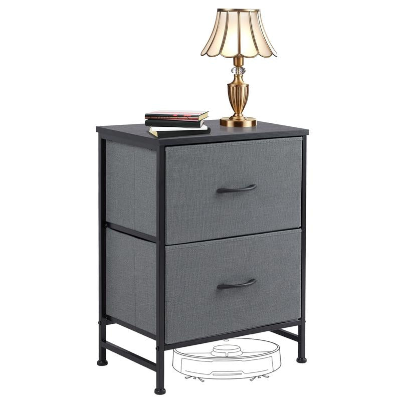 Nightstand with 2 Fabric Drawers, Small Dresser, Side Table, End Table, Bedside Table, Night Stands, Small Nightstand, Bedroom