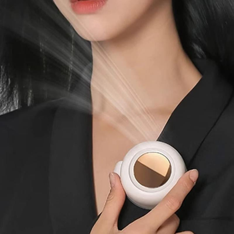 Portable Silent Mini Bladeless Electric Fan, 360° Rotatable Small Personal Fan with Clip, Rechargeable Rotating Fan Handheld Fan for Outdoor & Travel & Office, Handheld Turbo Fan, Neck Fan
