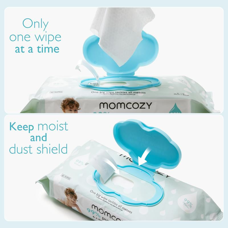 Baby Wipes, Clearance, Momcozy Wipes - Oversized, Cleansing and Moisturizing Children'S Wipes, Baby Products, Products for Girls and Boys, Unscented Baby Wipes, Portable Maternal and Child Gifts, Safe Baby Wipes, Limited Time Clearance