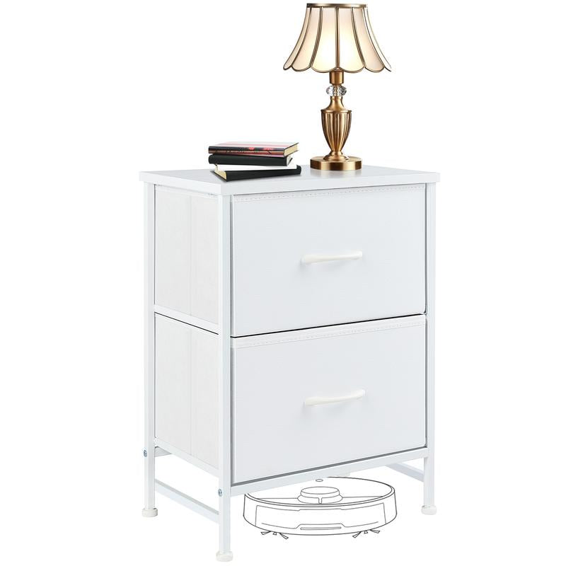 Nightstand with 2 Fabric Drawers, Small Dresser, Side Table, End Table, Bedside Table, Night Stands, Small Nightstand, Bedroom