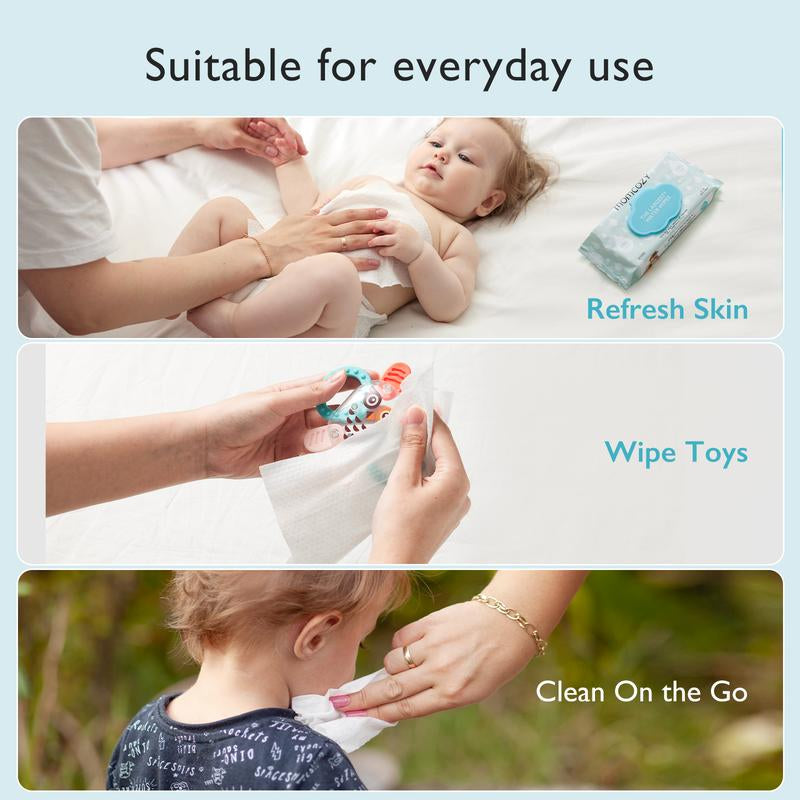 Baby Wipes, Clearance, Momcozy Wipes - Oversized, Cleansing and Moisturizing Children'S Wipes, Baby Products, Products for Girls and Boys, Unscented Baby Wipes, Portable Maternal and Child Gifts, Safe Baby Wipes, Limited Time Clearance