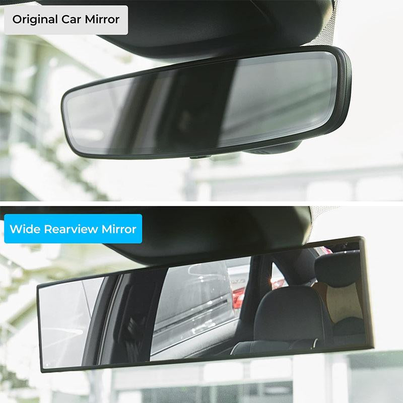 JOYTUTUS Universal 11.81 Inch Panoramic Convex Real View Mirror, Interior Clip-On Wide Angle to Reduce Blind Spot Effectively for Car SUV Trucks Clear Visibility Safety Install Rearview High Definition