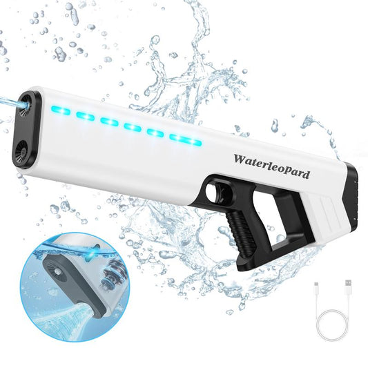 20 Inchs Electric Water Gun with Automatic Water Absorption, IP67 Waterproof Function，Built-In 1500Mah Battery， Long Range 30 -35FT, 600Ml Capacity, Rechargeable Outdoor Pool Pulse Squirt Gun for Adult, Kids Portable Reusable Outdoorfun