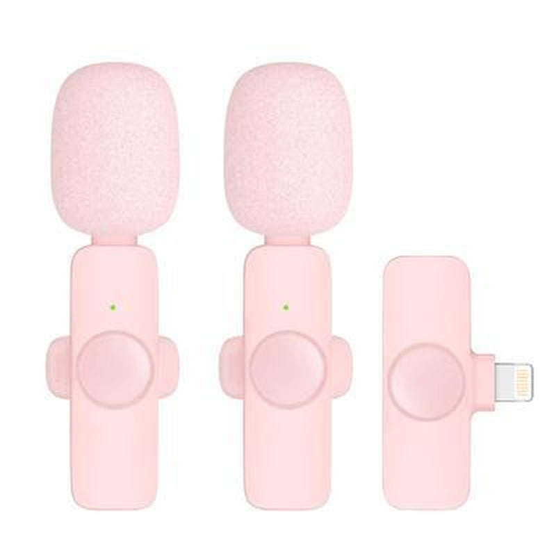 2 Pcs Wireless Lavalier Microphones for Iphone, Android, Ipad - Mini Wireless Clip-On Microphones Crystal Clear Sound Quality for Recording, Live Streaming,Vlog Audio Lightning Usb Port Smartphone Lapel Microphone