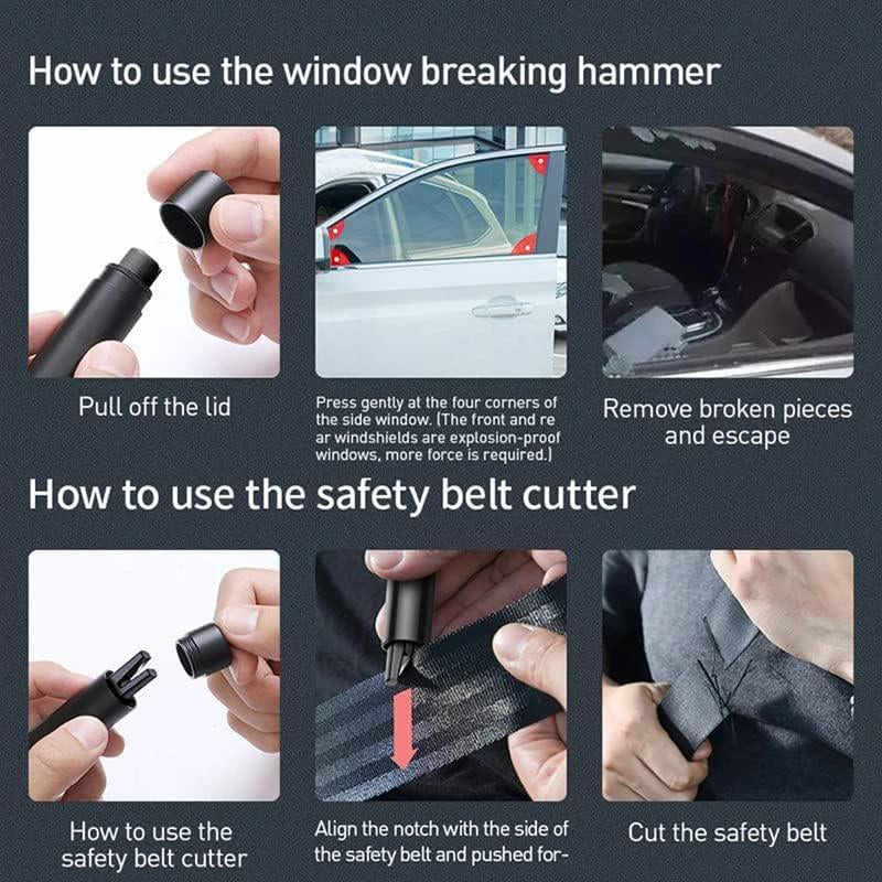 2 in 1 Car Safety Hammer,Glass Breaker under Water,Safe Hammer,Car Hammer Seatbelt Cutter,Window Breaker Emergency Escape Tool,Small and Easy to Use Car Safety Tool.