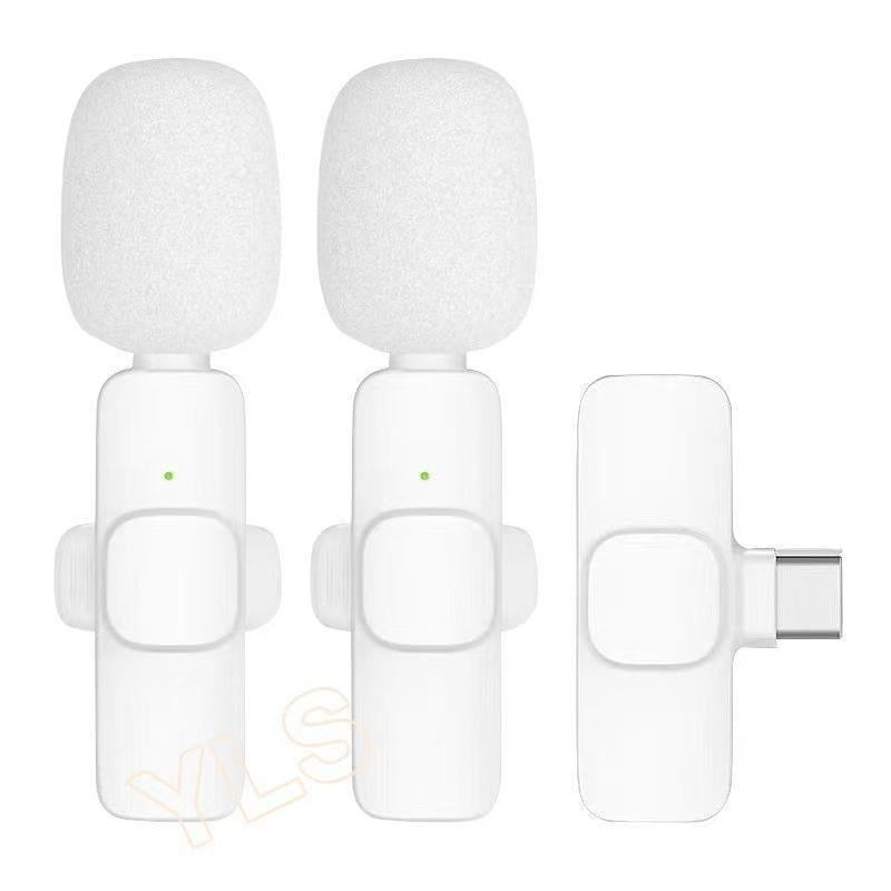 2 Pcs Wireless Lavalier Microphones for Iphone, Android, Ipad - Mini Wireless Clip-On Microphones Crystal Clear Sound Quality for Recording, Live Streaming,Vlog Audio Lightning Usb Port Smartphone Lapel Microphone