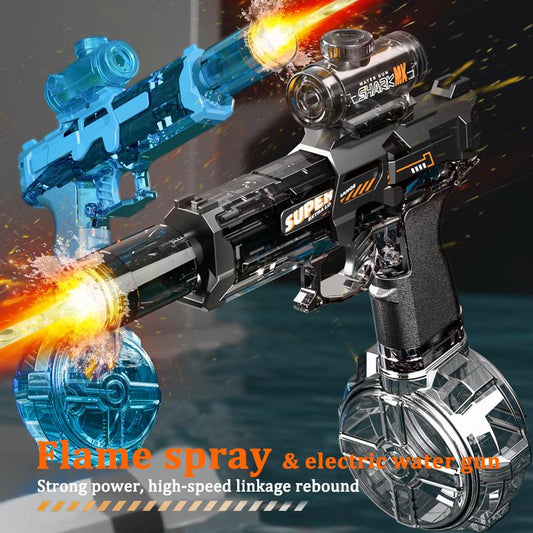 2025 New Automatic Electric Water Blaster Highcapacity Squirt Water Blaster Pool Accessories with Extra Long Range&Lights for Adults & Kids, Child Christmas Gift Outdoorfun Portable Durable